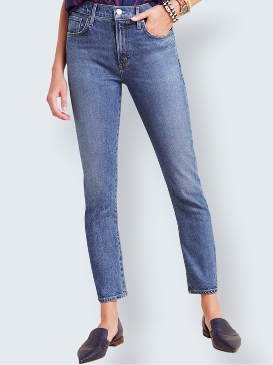 Agolde Denim - AGOLDE Toni High Rise Ankle Straight Jeans Medium Blue Size 31